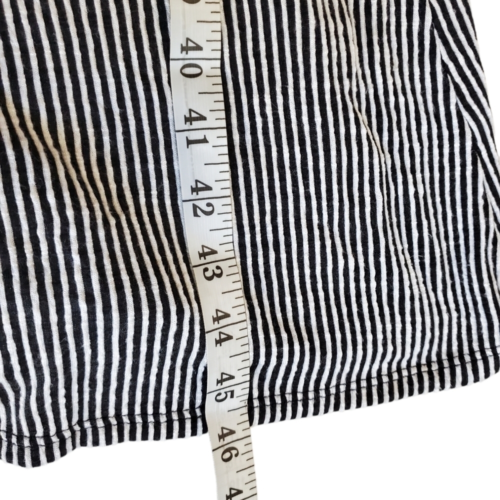 CAUTION TO THE WIND ribbed blue & white striped dress M - Picture 4 of 5